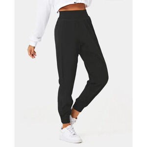 HALARA High Waisted Elastic Waistband Pants Black Casual Joggers Size XL Petite